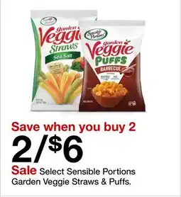 Target Sensible Portions Garden Veggie Straws & Puffs offer