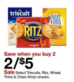 Target Select Triscuits, Ritz, Wheat Thins & Chips Ahoy! snacks offer