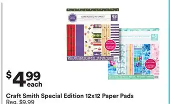 Michaels Craft Smith Special edition 12x12 Paper Pads offer