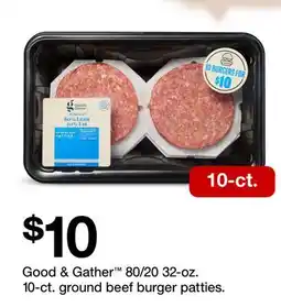 Target Good & Gather 80/20 32-oz. 10-ct. ground beef burger patties offer