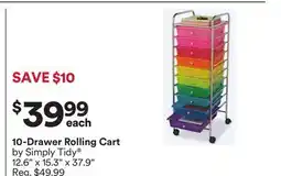 Michaels 10-Drawer Rolling Cart by Simply Tidy offer