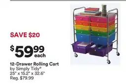 Michaels 12-Drawer Rolling Cart by Simply Tidy offer
