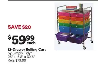 Michaels 12-Drawer Rolling Cart by Simply Tidy offer