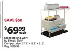 Michaels Essex Rolling Cart by Simply Tidy offer