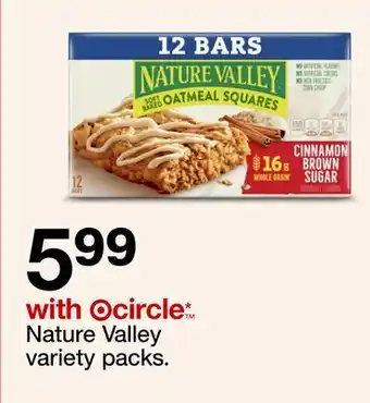 Target Nature Valley variety packs offer