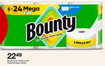 Target Bounty 6-pk. select-a-size mega roll paper towels offer