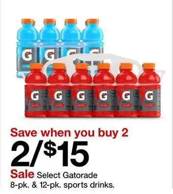 Target Gatorade 8-pk. & 12-pk. sports drinks offer