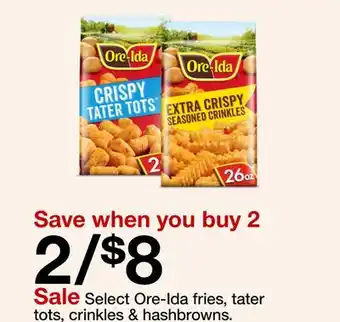Target Select Ore-Ida fries, tater tots, crinkles & hashbrowns offer