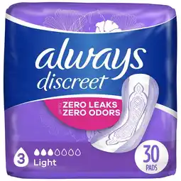 Walgreens Adult Incontinence Pads for Women, Postpartum Pads No scent, Light Absorbency, Regular Length offer