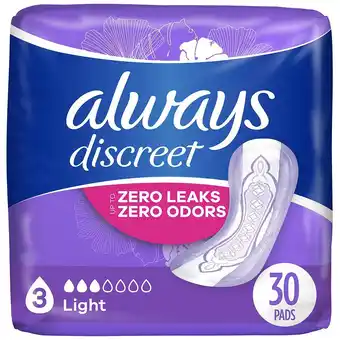 Walgreens Adult Incontinence Pads for Women, Postpartum Pads No scent, Light Absorbency, Regular Length offer
