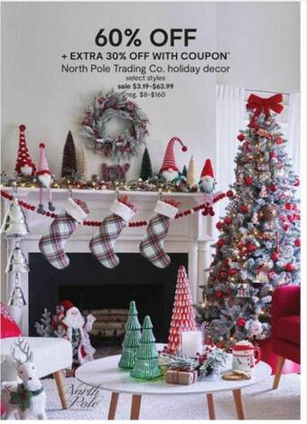 JC Penney North Pole Trading Co. Holiday Decor offer