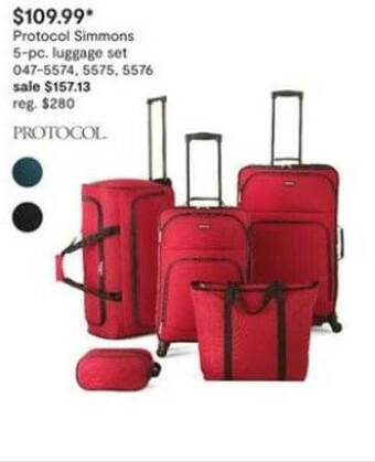 JC Penney Protocol Simmons 5-pc Luggage Set offer