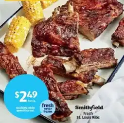 Aldi Smithfield fresh st. louis ribs offer