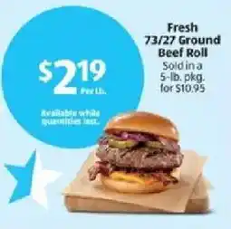 Aldi Fresh 73/27 Ground Beef Roll offer