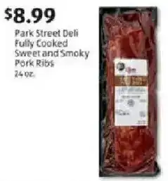 Aldi Park street deli fully cooked sweet and smoky pork ribs offer