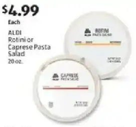 Aldi Aldi rotini or caprese pasta salad offer