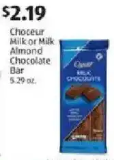 Aldi Choceur milk or milk almond chocolate bar offer
