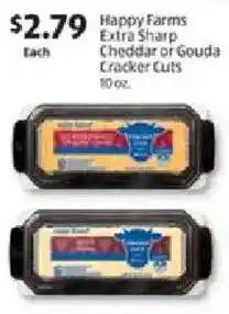 Aldi Happy farms extra sharp cheddar or gouda cracker cuts offer