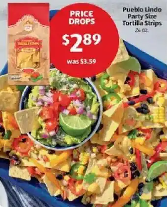 Aldi Pueblo lindo party size tortilla strips offer