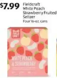 Aldi Fieldcraft white peach strawberry fruited seltzer offer