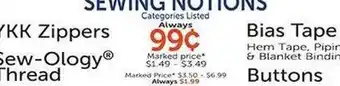 Hobby Lobby Sewing Notions Categories Listed offer