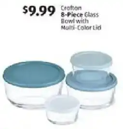 Aldi Crofton glass bowl with multi-color lid offer