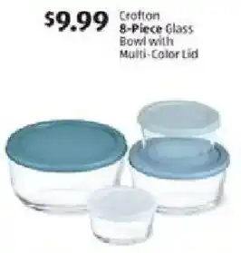 Aldi Crofton glass bowl with multi-color lid offer