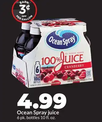 Hy-Vee Ocean Spray juice offer
