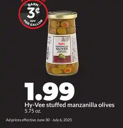 Hy-Vee Hy-Vee stuffed manzanilla olives offer