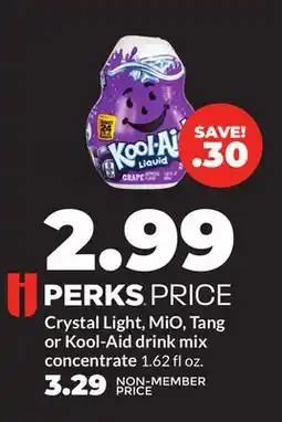 Hy-Vee Crystal Light, MiO, Tang or Kool-Aid drink mix concentrate offer