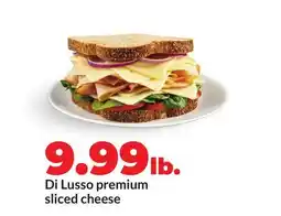 Hy-Vee Di Lusso premium sliced cheese offer