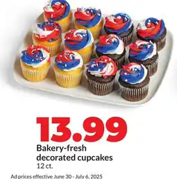 Hy-Vee Bakery fresh decorated cupcakes offer