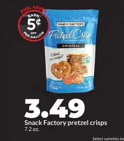 Hy-Vee Snack Factory pretzel crisps offer