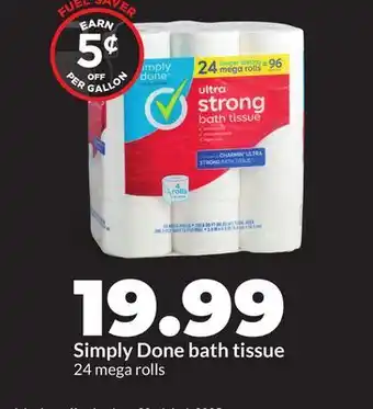 Hy-Vee Simply Done bath tissue offer