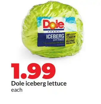 Hy-Vee Dole iceberg lettuce offer