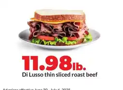 Hy-Vee Di Lusso thin sliced roast beef offer