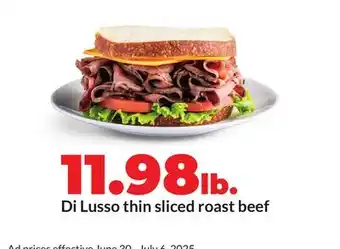 Hy-Vee Di Lusso thin sliced roast beef offer