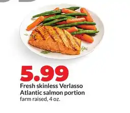 Hy-Vee Fresh skinless Verlasso Atlantic salmon portion offer