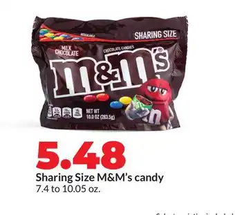 Hy-Vee Sharing Size M&M's candy offer