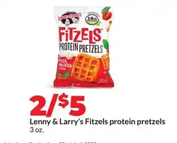 Hy-Vee Lenny & Larry's Fitzels protein pretzels offer