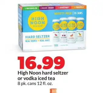 Hy-Vee High Noon hard seltzer or vodka iced tea offer