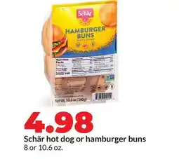 Hy-Vee Schär hot dog or hamburger buns offer