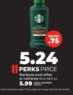 Hy-Vee Starbucks iced coffee or cold brew offer