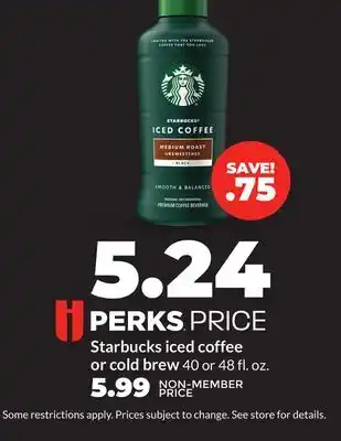 Hy-Vee Starbucks iced coffee or cold brew offer