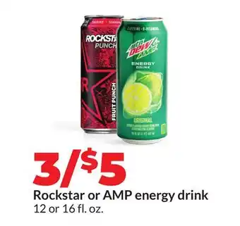 Hy-Vee Rockstar or AMP energy drink offer