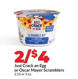 Hy-Vee Just Crack an Egg or Oscar Mayer Scramblers offer