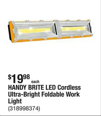 The Home Depot HANDY BRITE LED Cordless Ultra-Bright Foldable Work Light offer