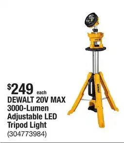 The Home Depot DEWALT 20V MAX 3000-Lumen Adjustable LED Tripod Light offer