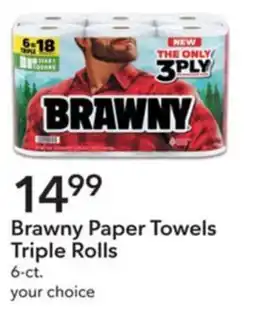 Publix Brawny paper towels triple rolls offer