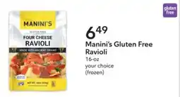 Publix Manini's gluten free ravioli offer